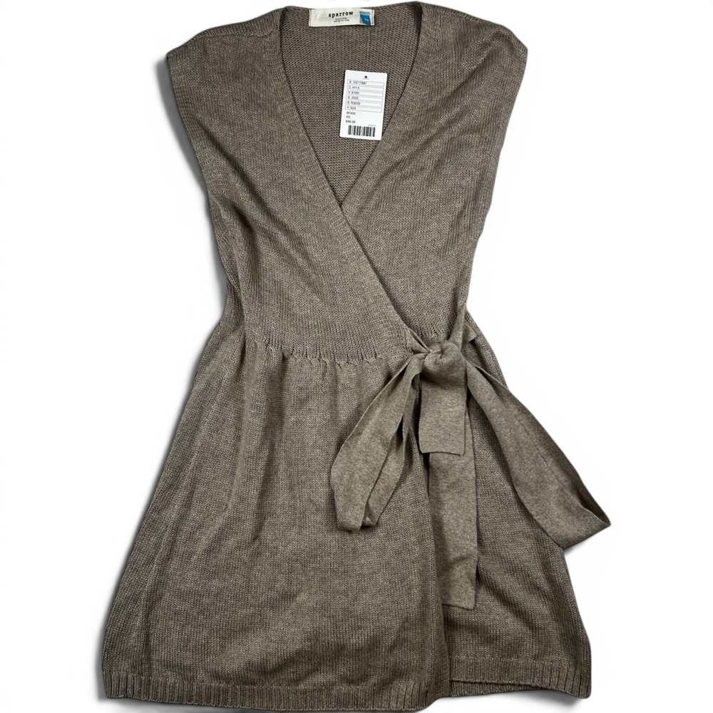 NWT Anthropologie Sparrow Knit Cotton Angora Wrap D/ress Size XSmall MSRP $98